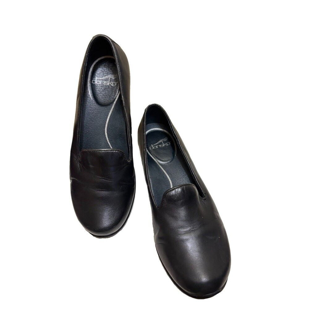 Dansko Olivia Loafer Black Leather 39 EU 8.5 US Slip On Comfort Shoes
